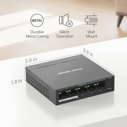 TP-Link Mercusys MS105GP 5-Port Gigabit Desktop Switch with 4-Port PoE+