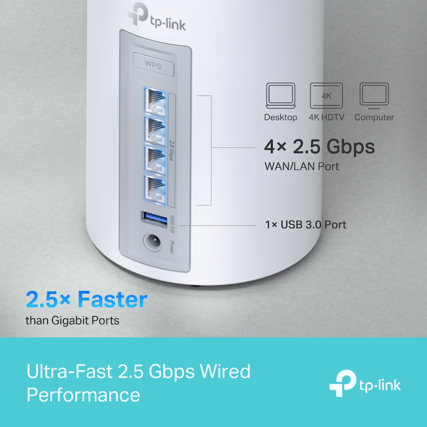 TP-Link Deco BE85 (1-Pack) BE19000 Tri-Band Whole Home Mesh Wi-Fi 7 System