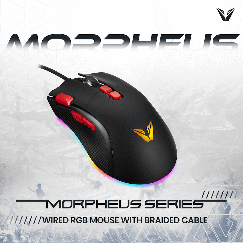 VX Gaming Morpheus Series Wired RGB Mouse with Braided Cable