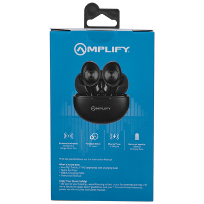 Amplify Zodiac 3 True Wireless Earphones - Black