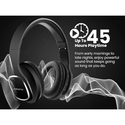 Volkano Phonic Series Bluetooth Full Size Headphones - Black