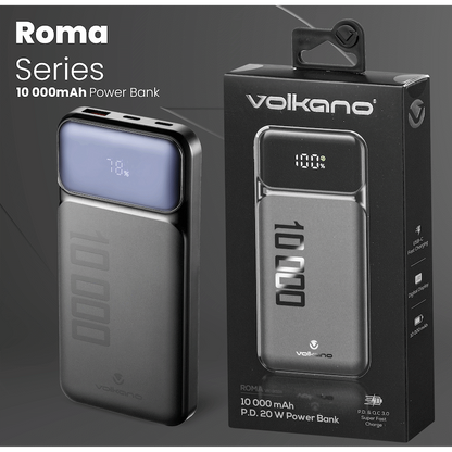 Volkano Roma Series 10000mah P.D. 20W Power Bank