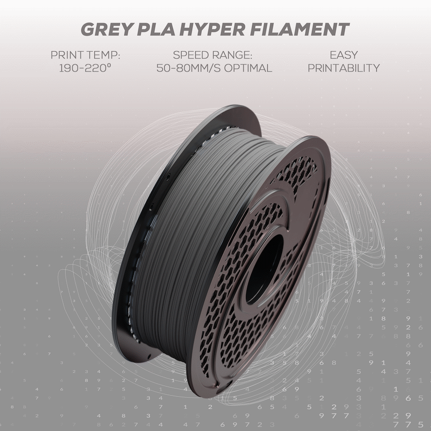 SA Filament PLA Hyper Filament 1kg - Grey