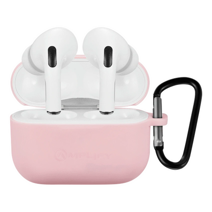 Amplify Note X Series TWS Earphones - White Case + Pink Cover