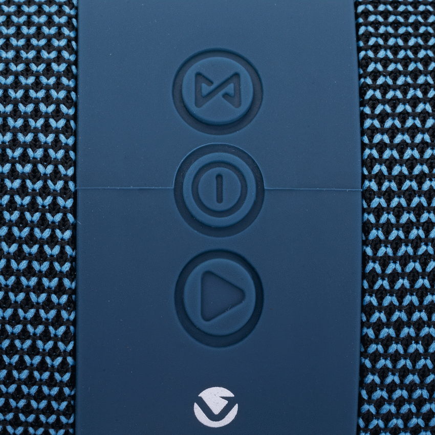 Volkano Flow Series Portable Bluetooth Speaker - Blue with Blue Buttons