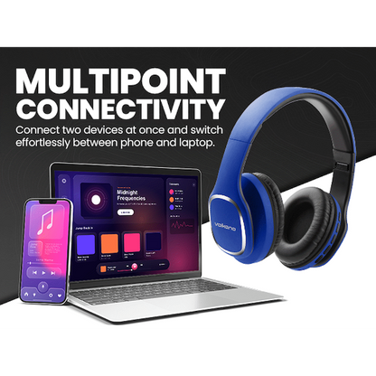 Volkano Phonic Series Bluetooth Full Size Headphones - Blue