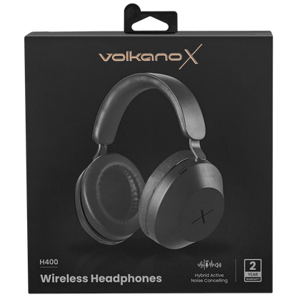VolkanoX H400 Hybrid Active Noise Cancellation Headphones - Black