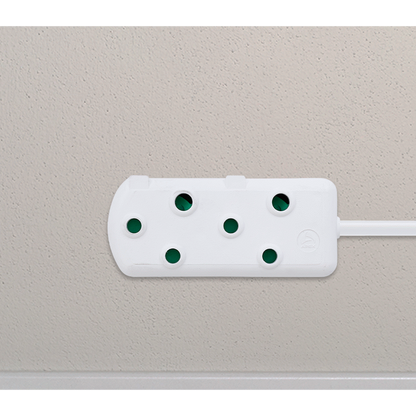 Switched Light Duty Side by Side (SBS) Extension Leads 5m - WT