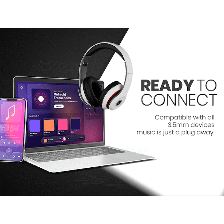 Volkano Falcon Series Headphones with Microphone - White
