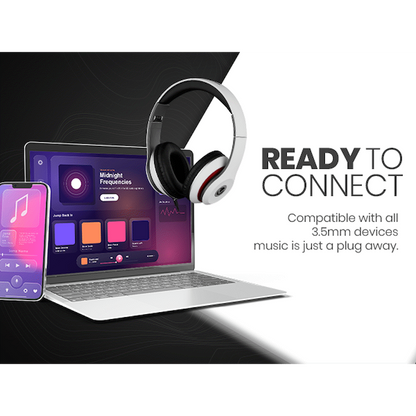 Volkano Falcon Series Headphones with Microphone - White