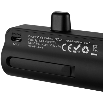 Volkano Relief Pro Power Bank - 5000mAh Type-C Direct Plug-In