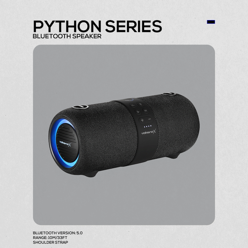 VolkanoX Python Series Bluetooth Speaker - Black