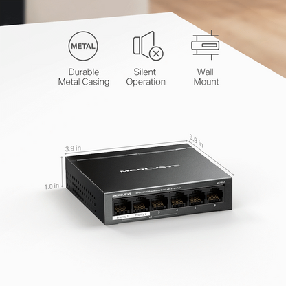 TP-Link Mercusys MS106LP 6-Port 10/100Mbps Desktop Switch with 4-Port PoE+