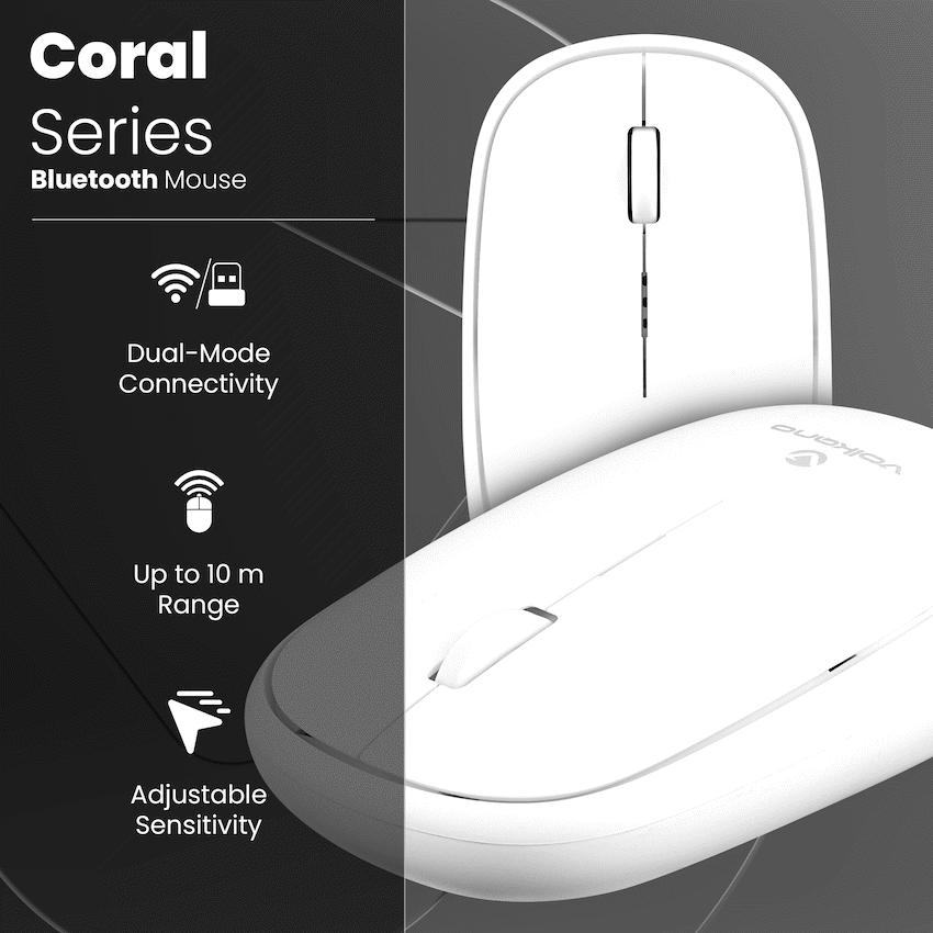 Volkano Coral series Bluetooth Wireless Mouse - White