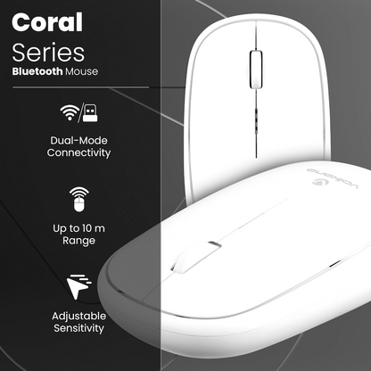 Volkano Coral series Bluetooth Wireless Mouse - White