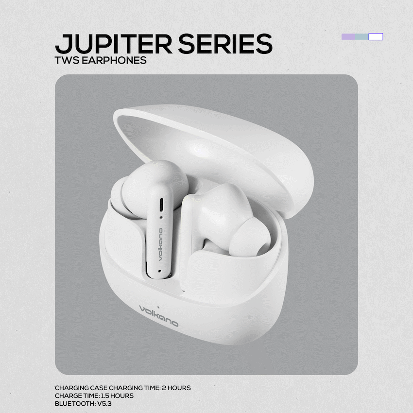 Volkano Jupiter Series TWS Earphones - White