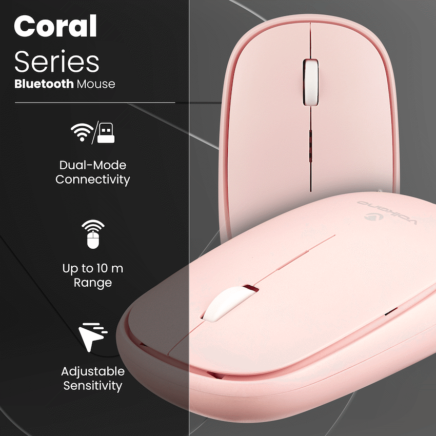 Volkano Coral series Bluetooth Wireless Mouse - Pink