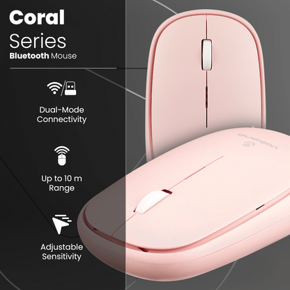Volkano Coral series Bluetooth Wireless Mouse - Pink