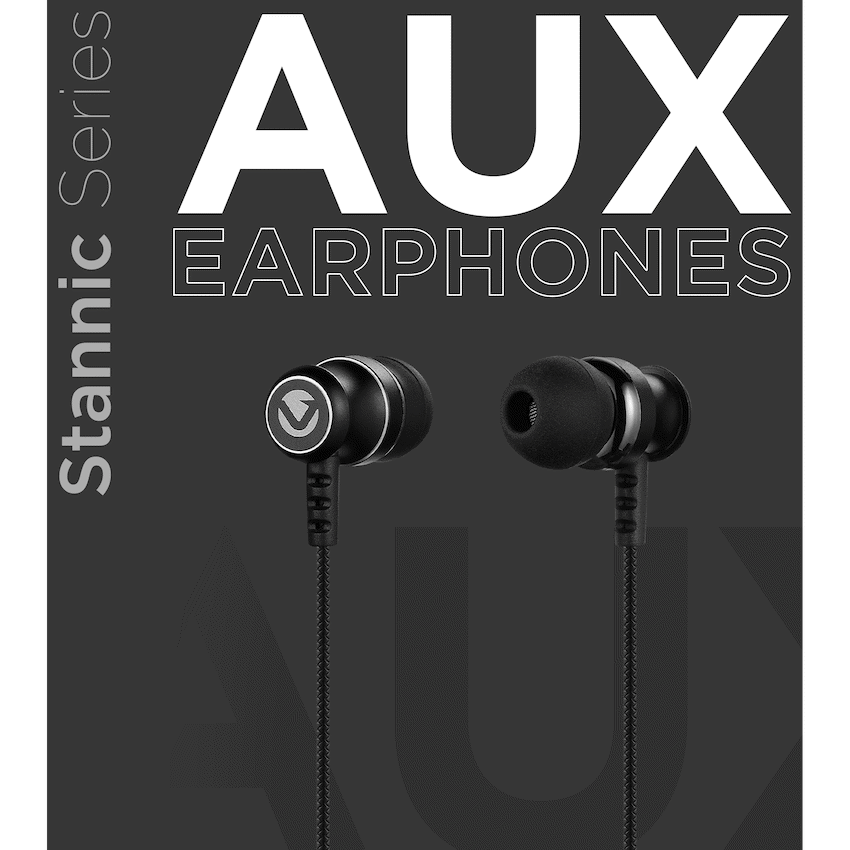 Volkano Earphones with Mic - STANNIC SERIES - Black