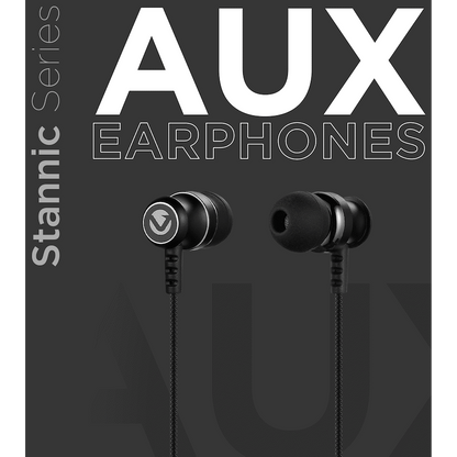 Volkano Earphones with Mic - STANNIC SERIES - Black