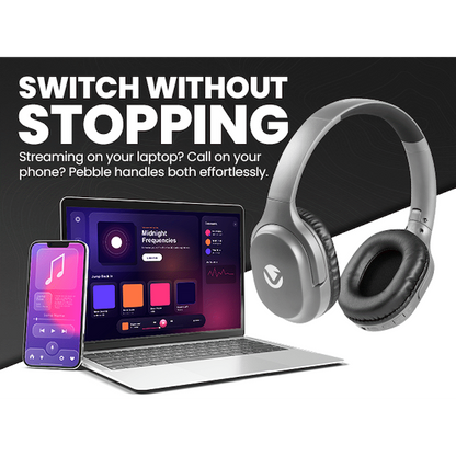 Volkano Pebble Series Bluetooth Headphones - Dark Grey