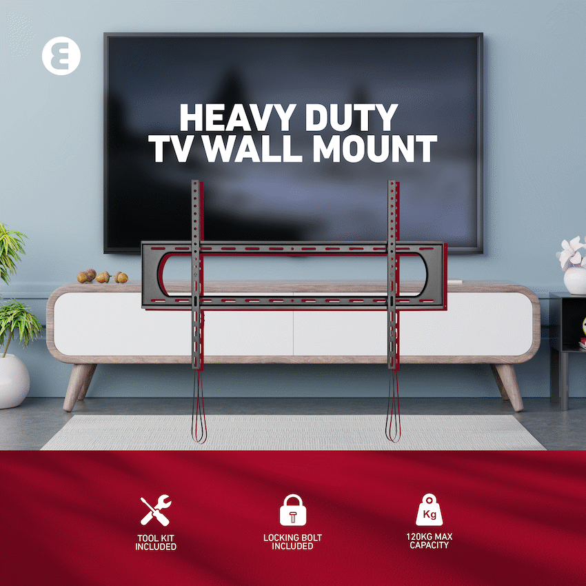 Ellies Solid series Fixed Heavy Duty Tv Wall Mount For 60" - 120" TVs