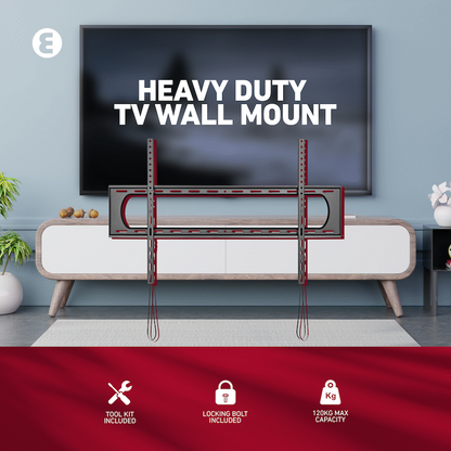 Ellies Solid series Fixed Heavy Duty Tv Wall Mount For 60" - 120" TVs