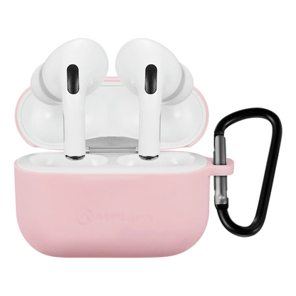 Amplify Note X Series TWS Earphones - White Case + Pink Cover