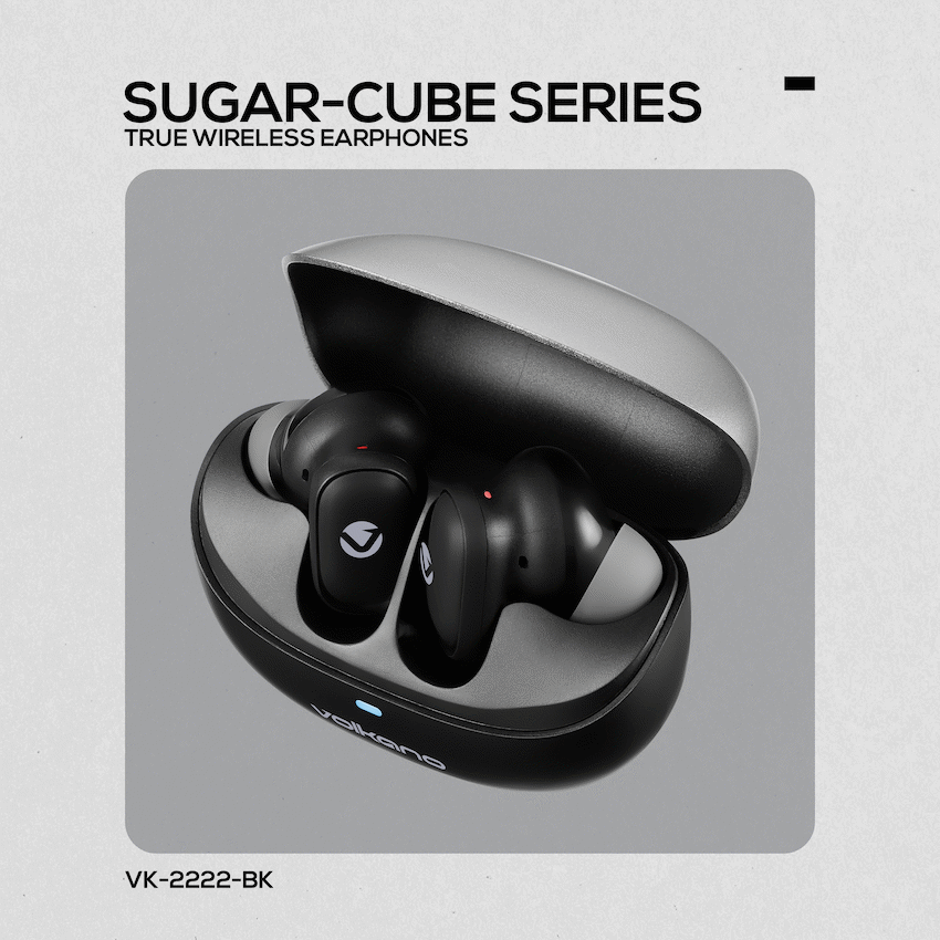 Volkano Sugar-Cube Active Noise Cancelling True Wireless Earphones - Black