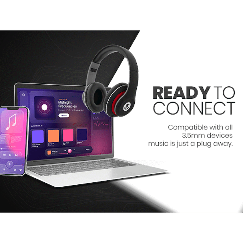 Volkano Falcon Headphones with Microphone - Black