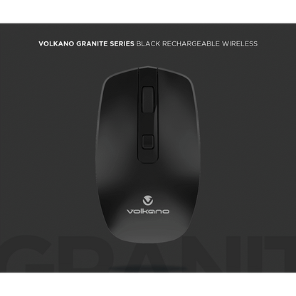Volkano Granite Series Rechargeable Wireless Mouse - Black