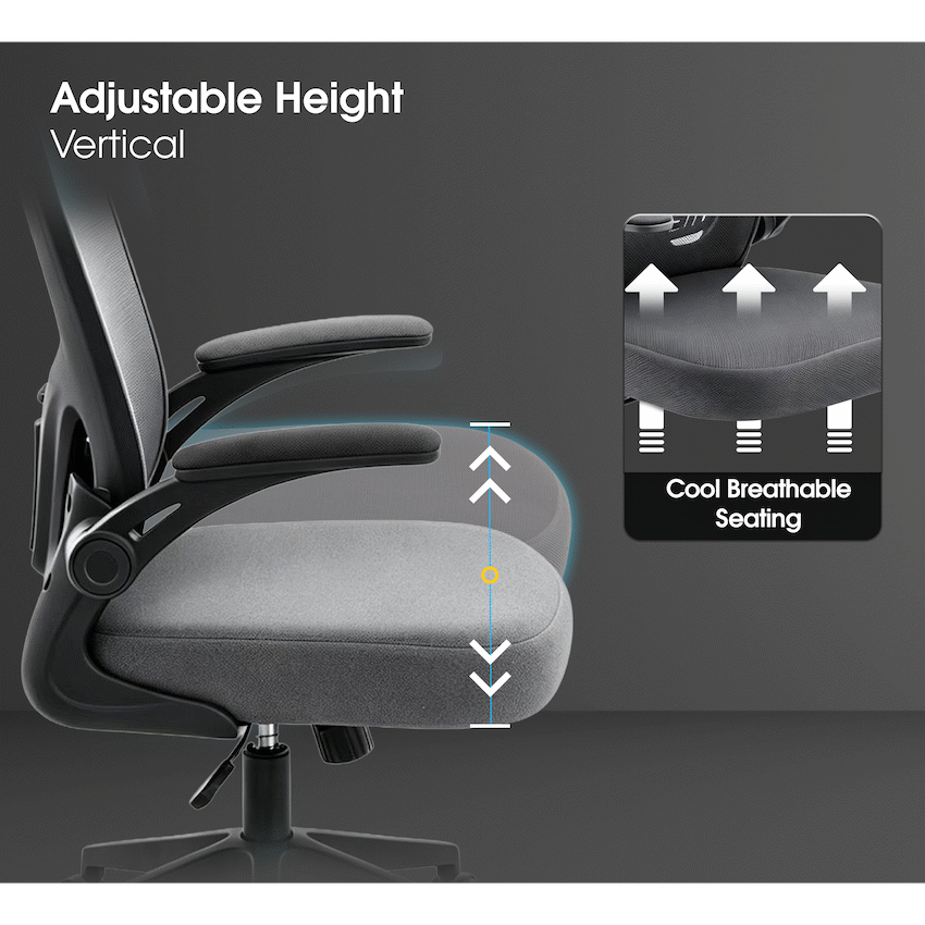 Everfurn Stagio Ergo Office Chair - High Back - Grey