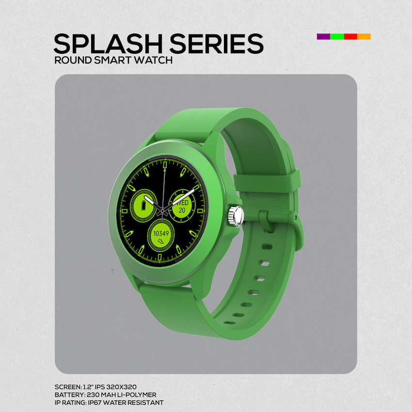 Volkano Splash Series Round Smartwatch - Green