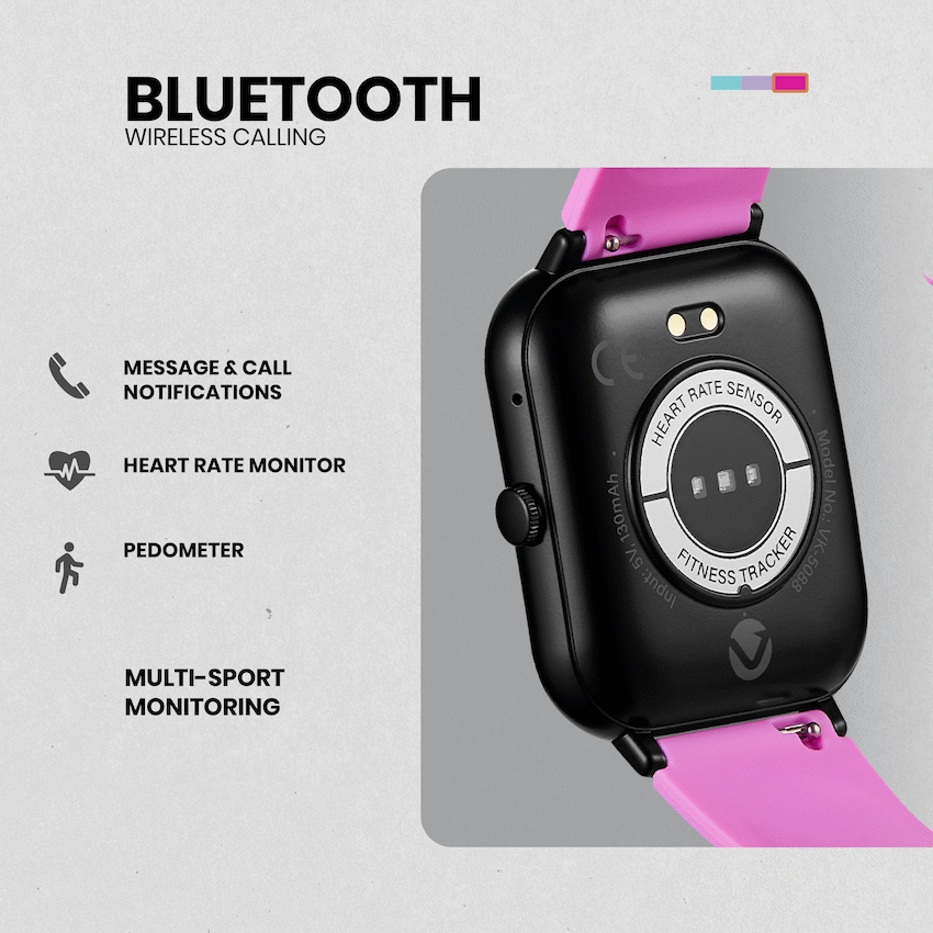 Volkano Chroma Series Smartwatch with Flamingo Pink Strap