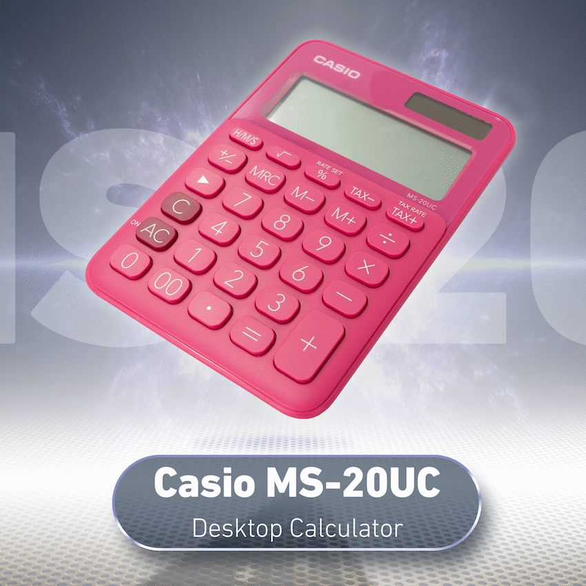 Casio MS-20UC - Desktop calculator 12 Digit - Red