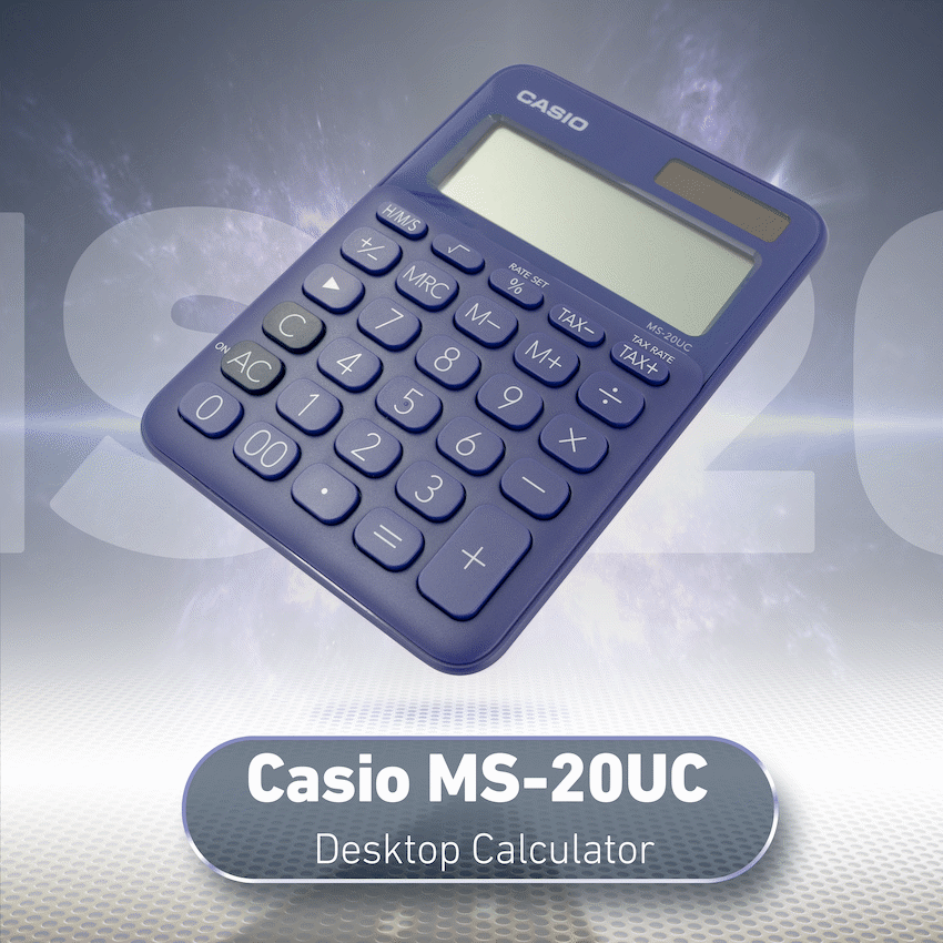 Casio MS-20UC - Desktop Calculator 12-Digit - Purple