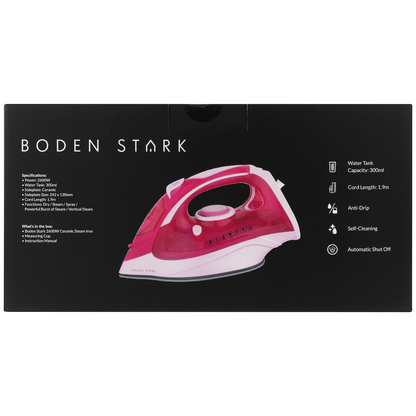 Boden Stark 2600W Ceramic Steam Iron - Pink