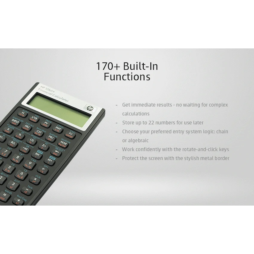 HP 10Bii+ - Business Calculator (Algebraic) - Non-Programmable