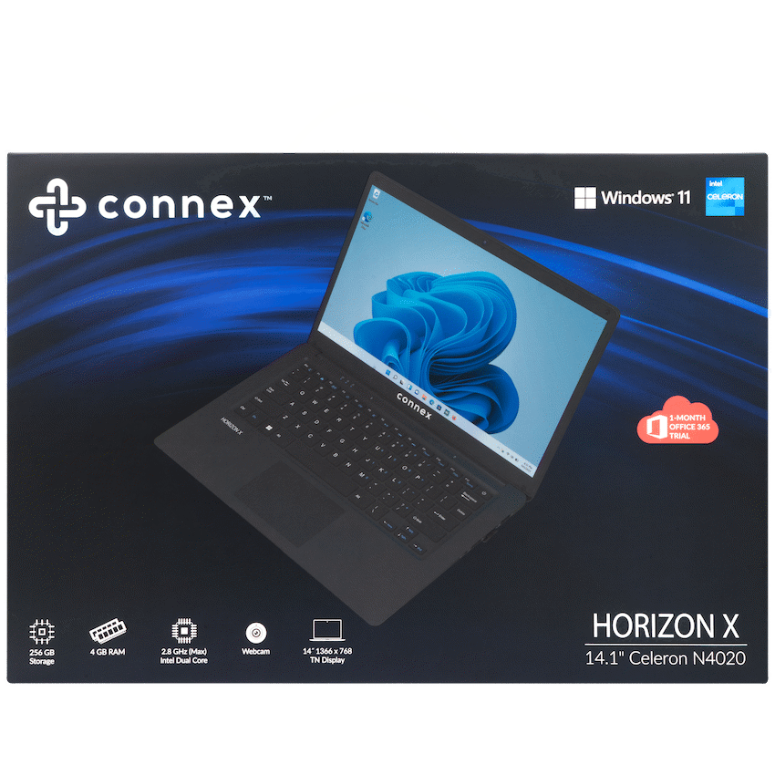 Horizon X Laptop- Connex 14" Celeron N4020 4/256 SSD W11H - BK