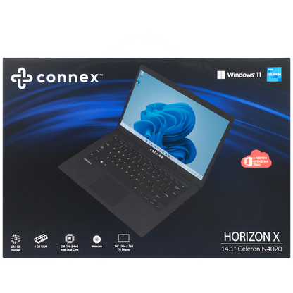 Horizon X Laptop- Connex 14" Celeron N4020 4/256 SSD W11H - BK