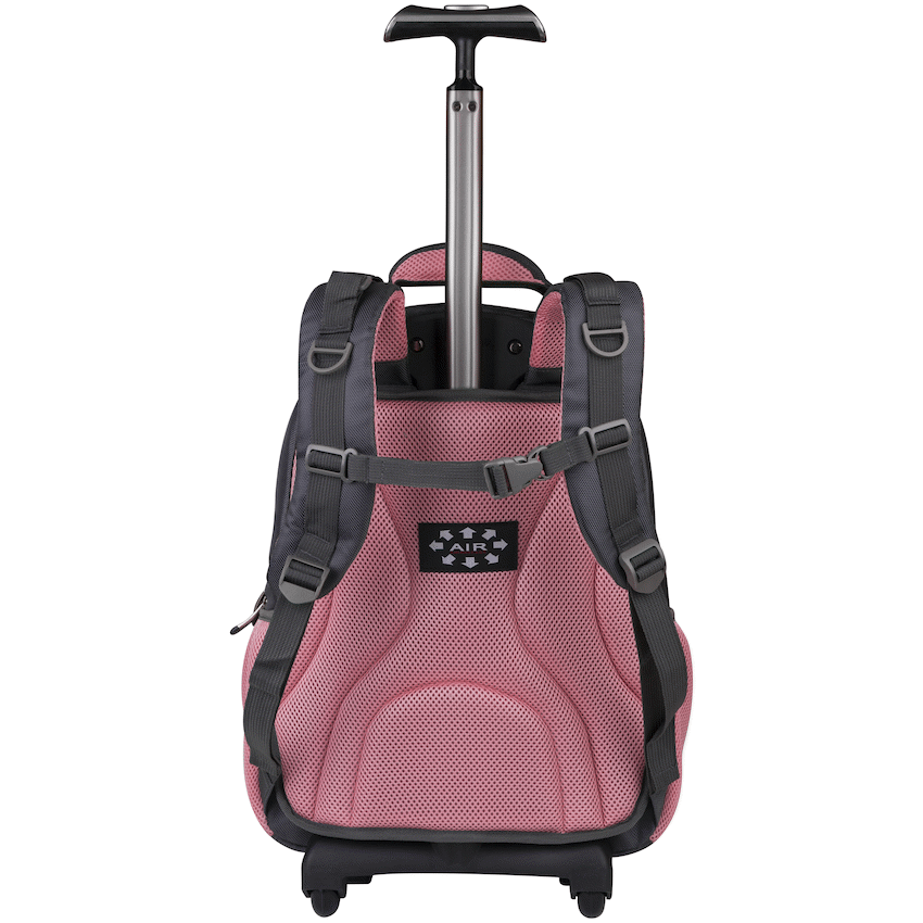 Volkano Orthopaedic Trolley Backpack 27L - Dark Grey/Pink