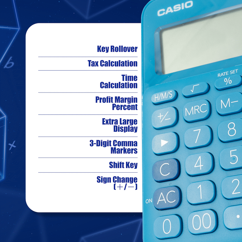 Casio MS-20UC - Desktop calculator 12 Digit - Blue