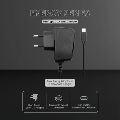 Volkano Energy Series USB Type-C 2a Wall Charger