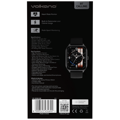 Volkano Life Series Smart Watches - Black