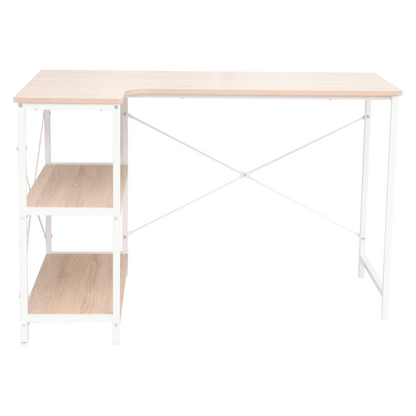 Everfurn Anthony Work Desk - Light Oak and White Frame
