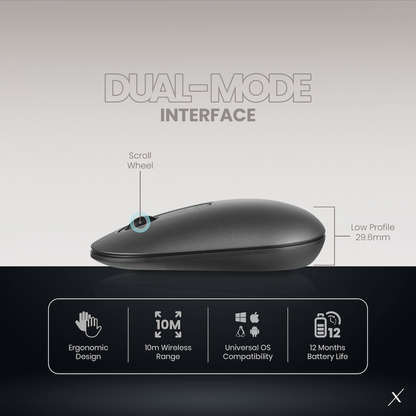 VolkanoX Lava Bluetooth Wireless Mouse - Gunmetal