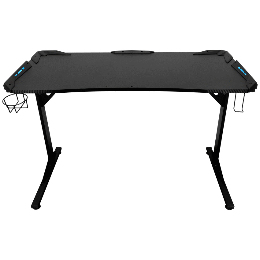 Fortress Gaming Desk with RGB Lights, Cup Holder