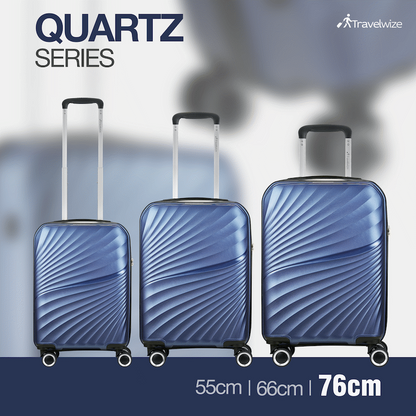 Travelwize Quartz PP 76cm 4-Wheel Spinner Luggage - Navy