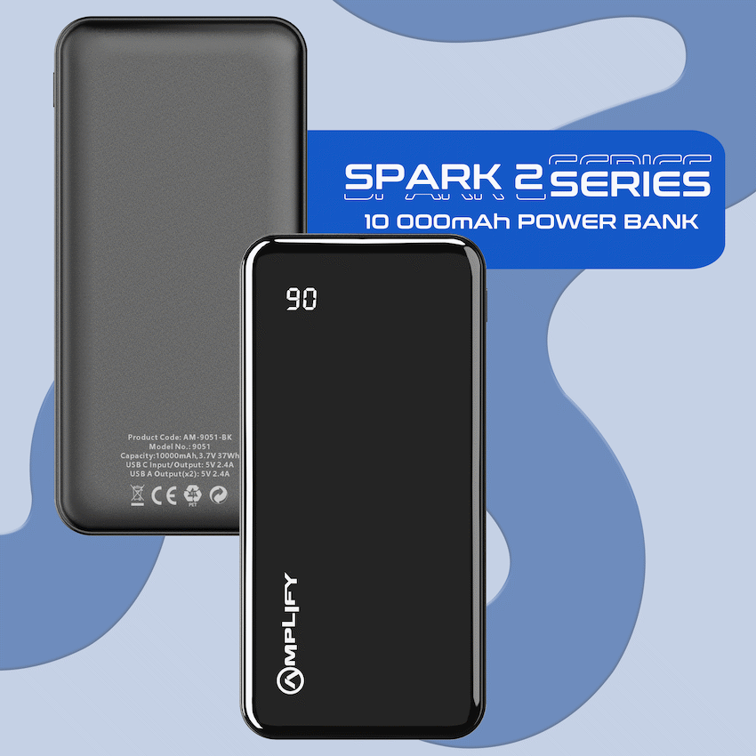 Amplify Spark 2 Series 10 000 mAh Power Bank - Black