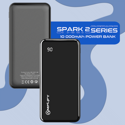 Amplify Spark 2 Series 10 000 mAh Power Bank - Black
